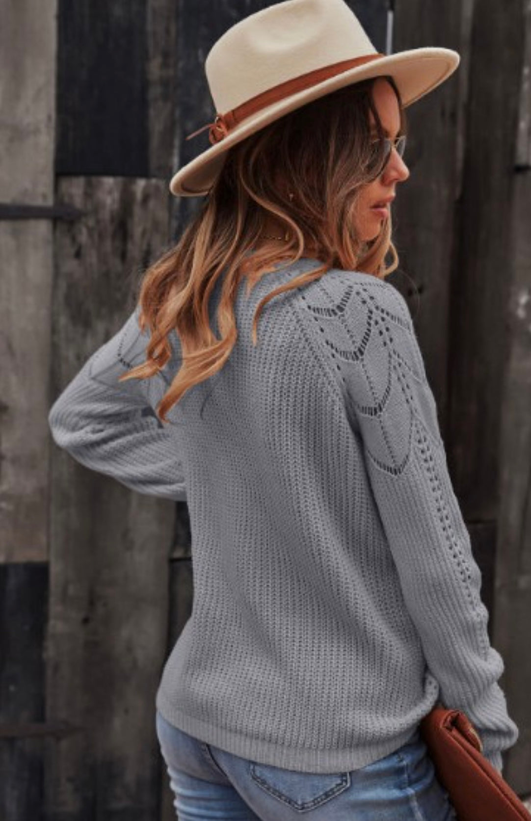 Mixed Knit Design Sweater