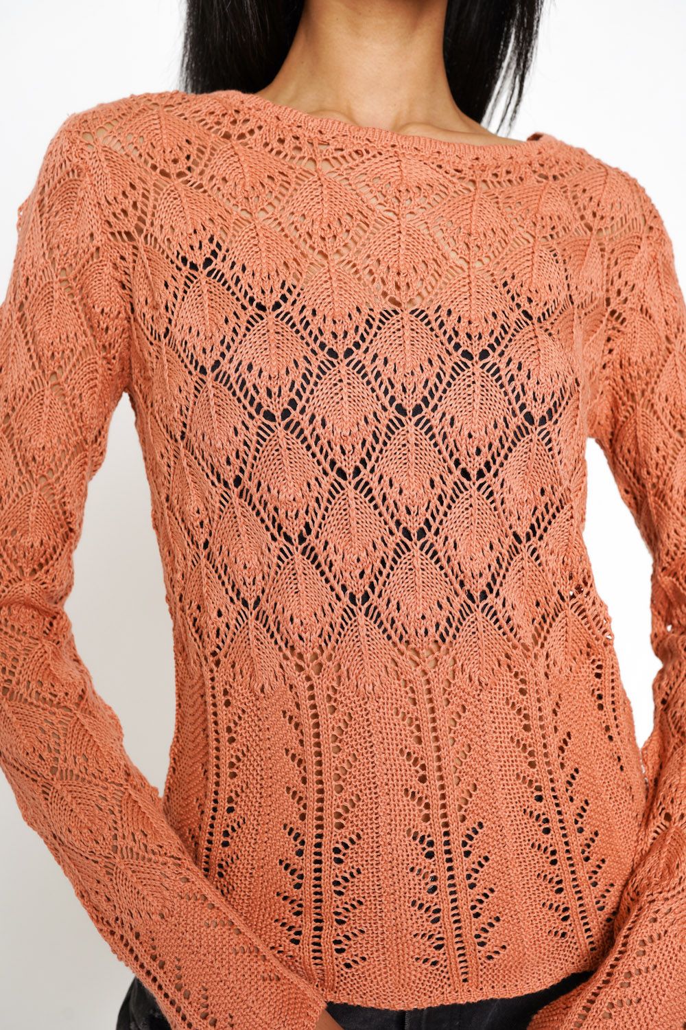 Coral Mix Weaved Sweater