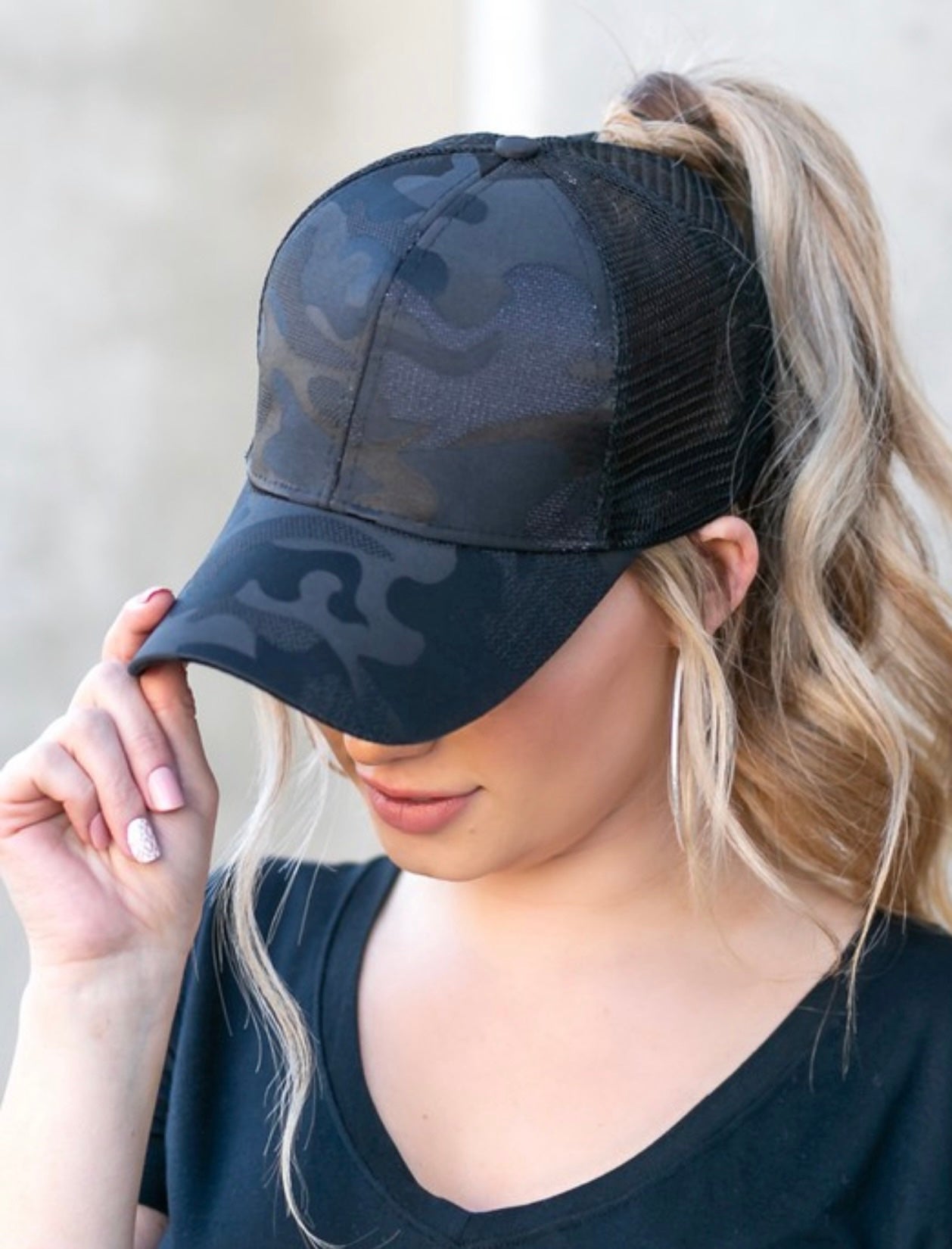 Camo Ponytail Hat