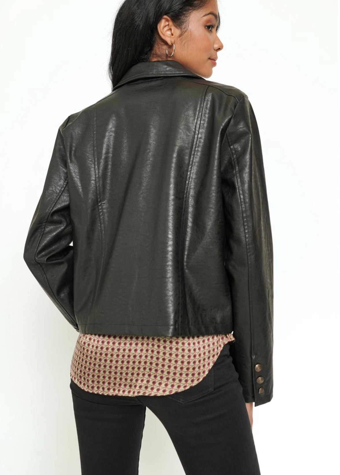 Faux Leather Short Jacket