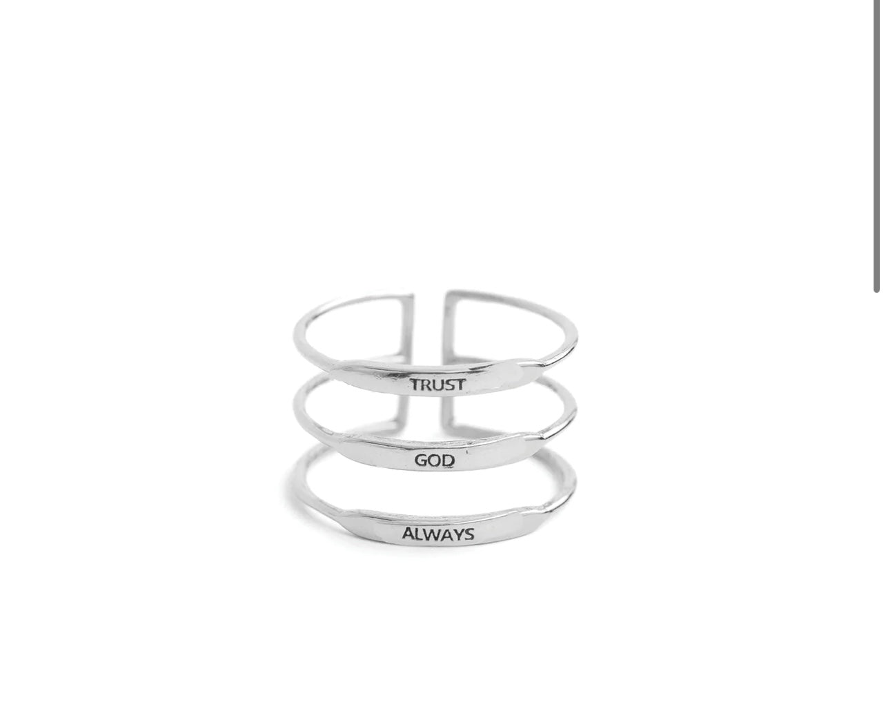 Trust God Always Adjustable Ring