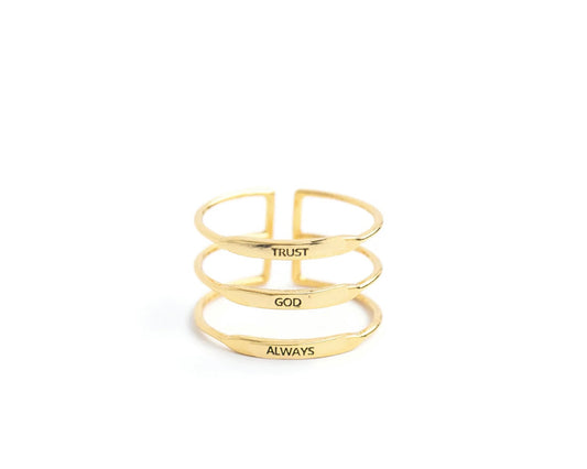 Trust God Always Adjustable Ring
